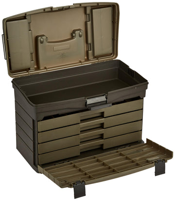 Four-drawer tackle system with multiple-sized compartments
