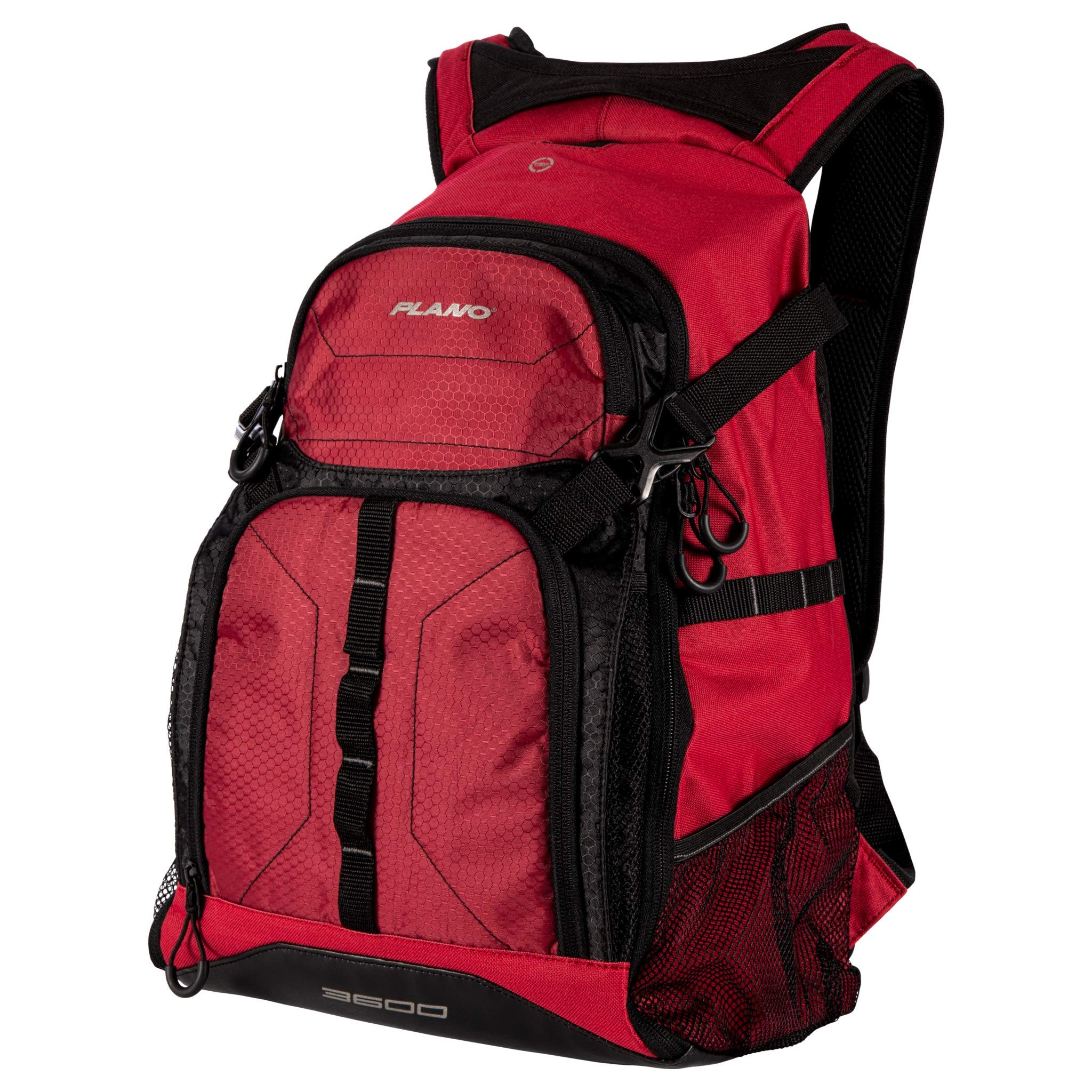 Plano E-Series 3600 backpack interior with three 3600 StowAway boxes for easy access