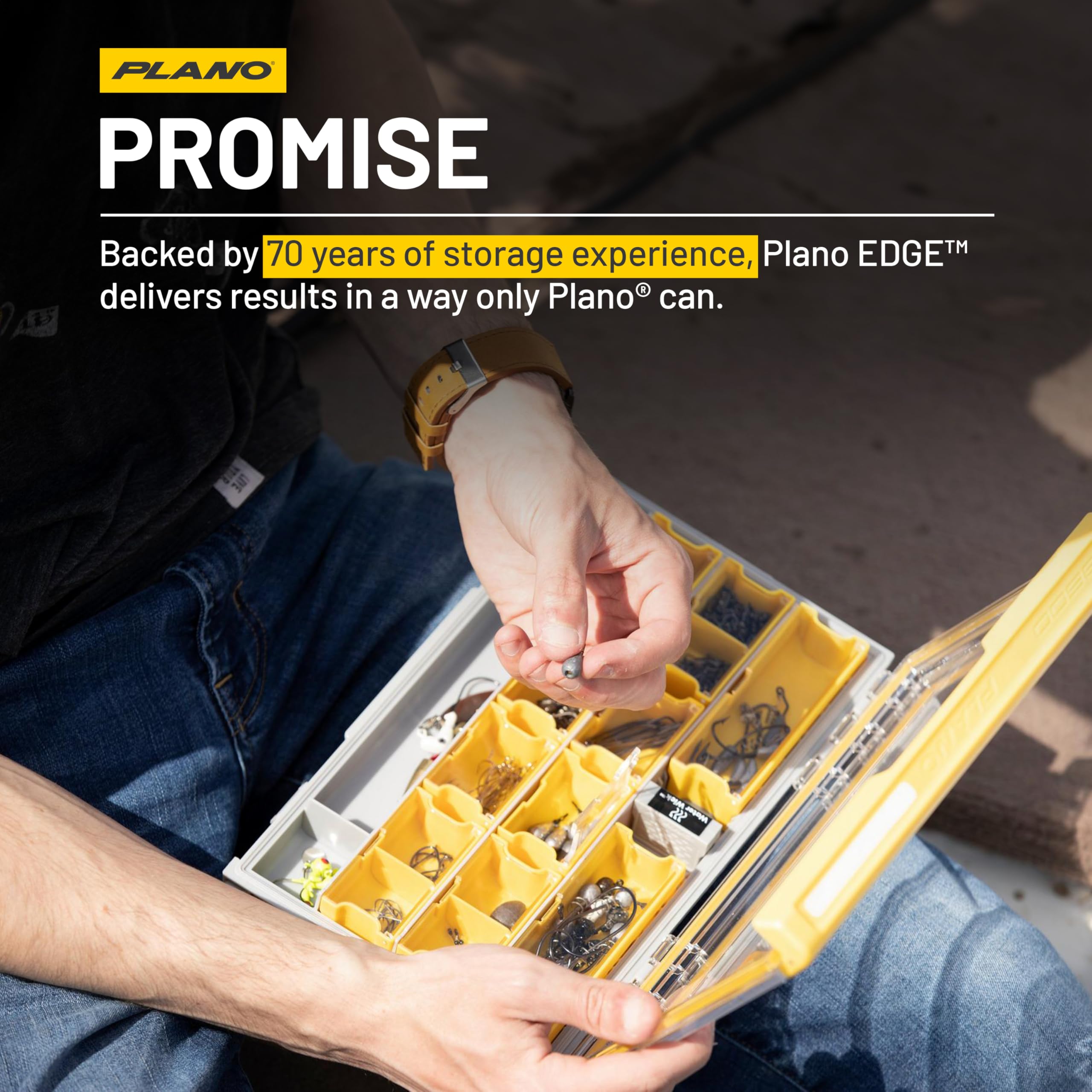 Plano EDGE 3600 stackable design fits multiple units for compact boat storage.