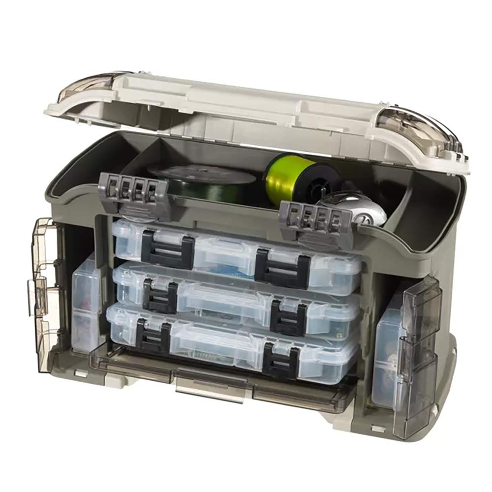 Plano Elite Series interior showing 15-degree angled StowAway boxes for visibility.