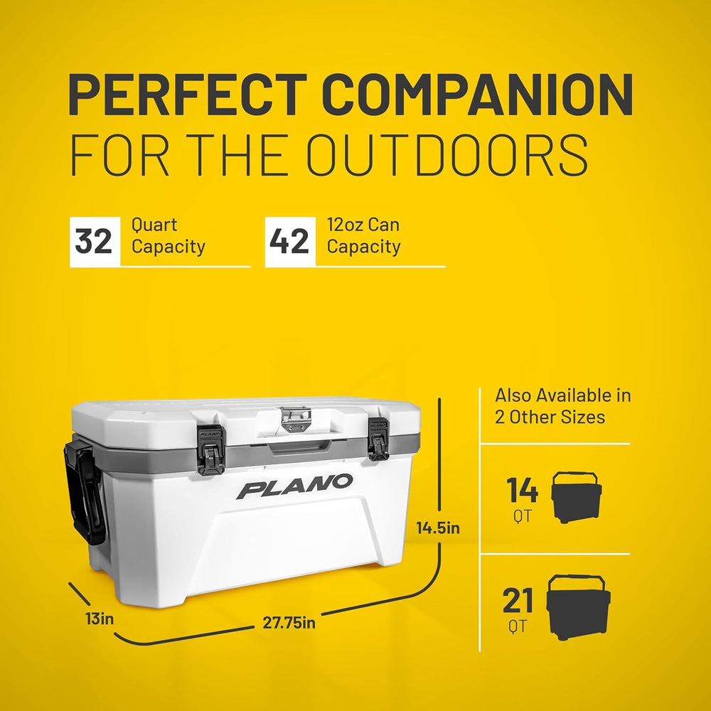 Plano Frost 32-quart cooler airtight Dri-Loc seal for efficient cooling.