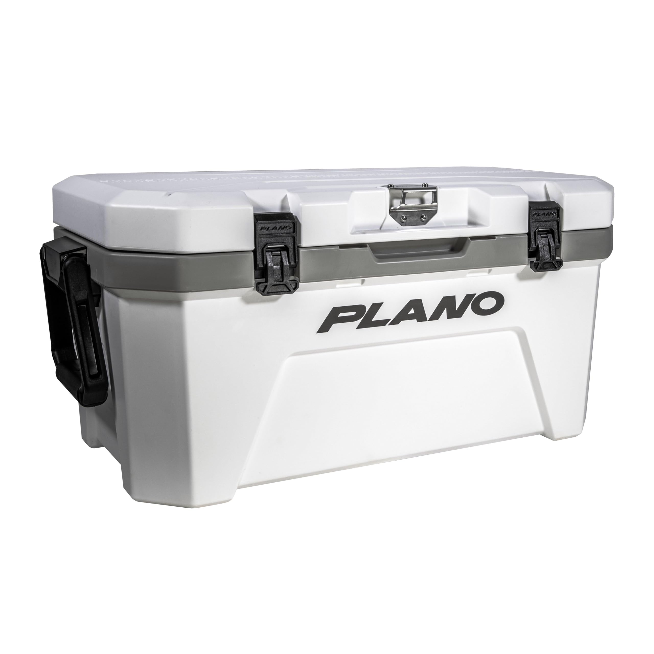 Plano Frost 32-quart cooler side view highlights sturdy construction for outdoor use.