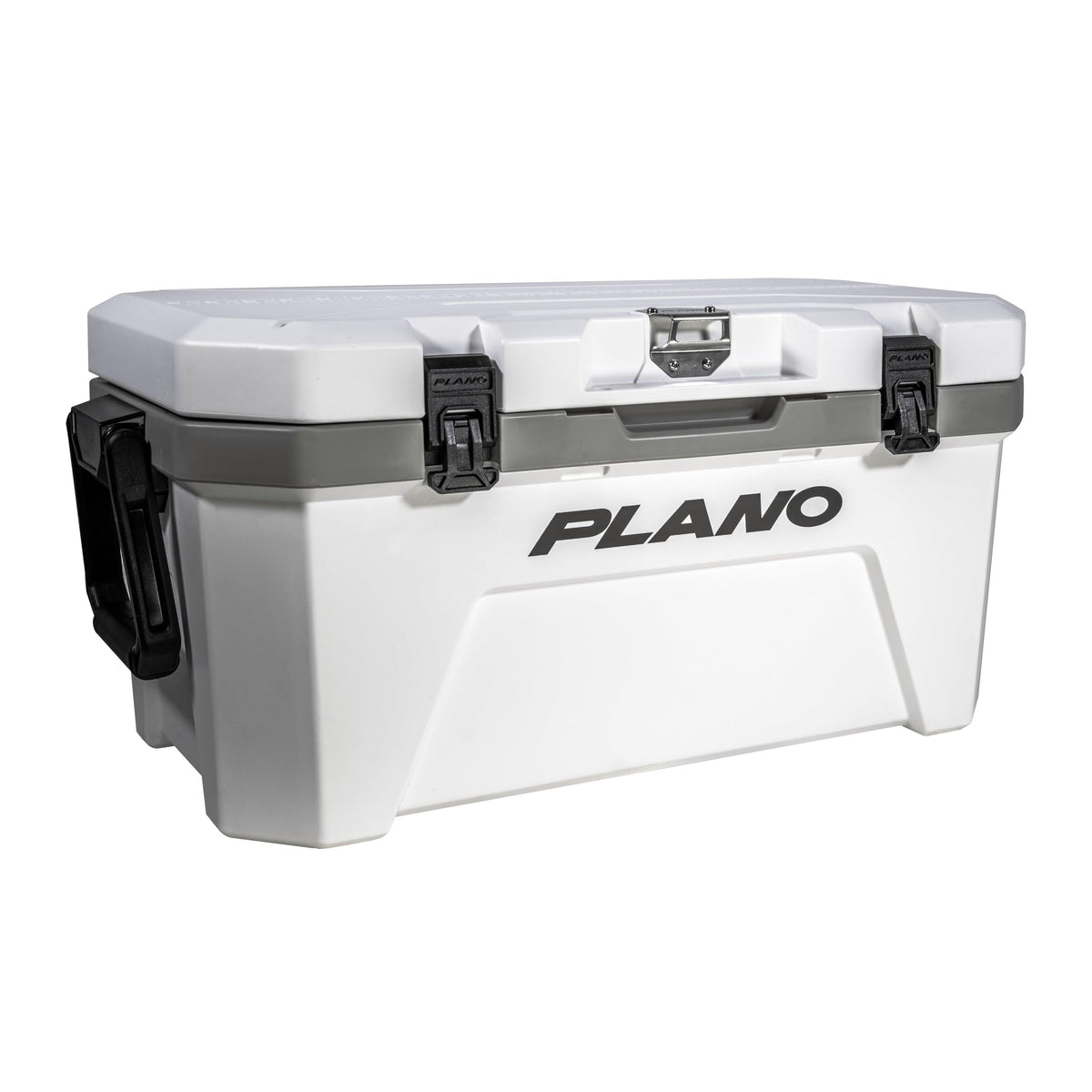 Plano Frost 32-quart cooler side view highlights sturdy construction for outdoor use.