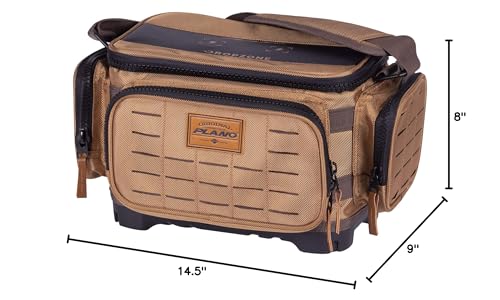 Plano Guide Series 3700 tackle bag Beige color blends with gear and hides wear.