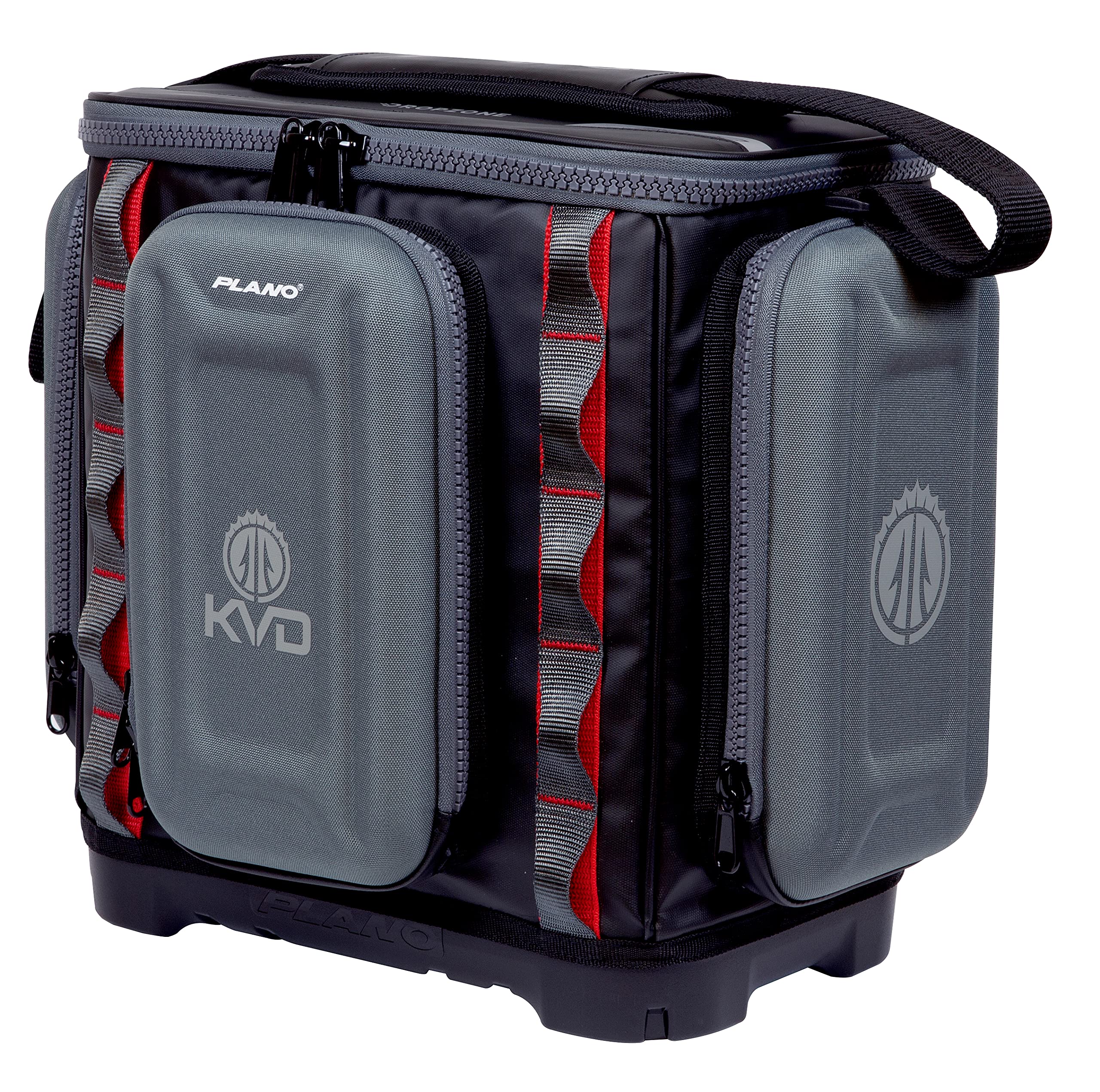 Plano KVD 3600 Signature tackle bag front view with durable water-resistant fabric for outdoor use.