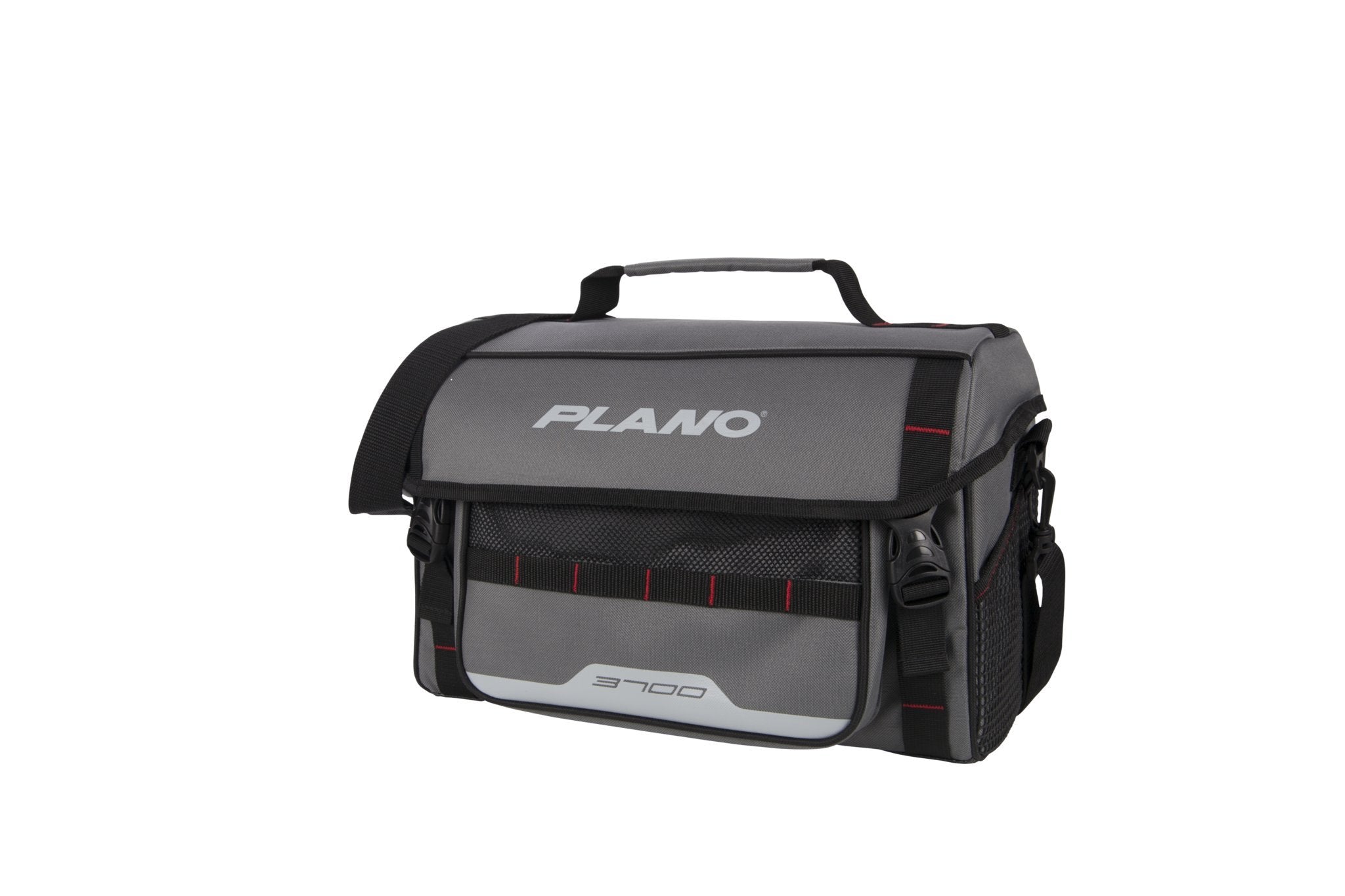 Plano PLAB37120 softsider tackle bag grey front view for organized weekend trips