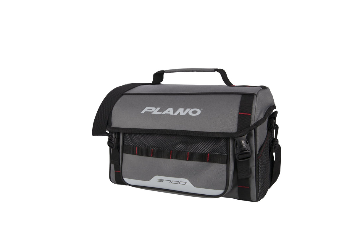 Plano PLAB37120 softsider tackle bag grey front view for organized weekend trips