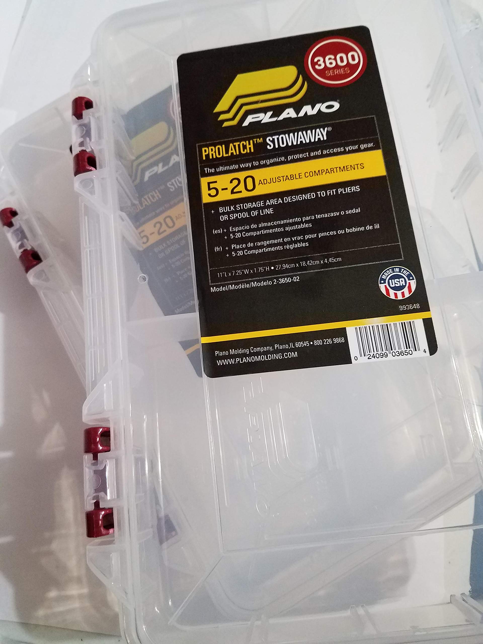 Plano ProLatch StowAway 6-21 clear body shows easy content visibility.