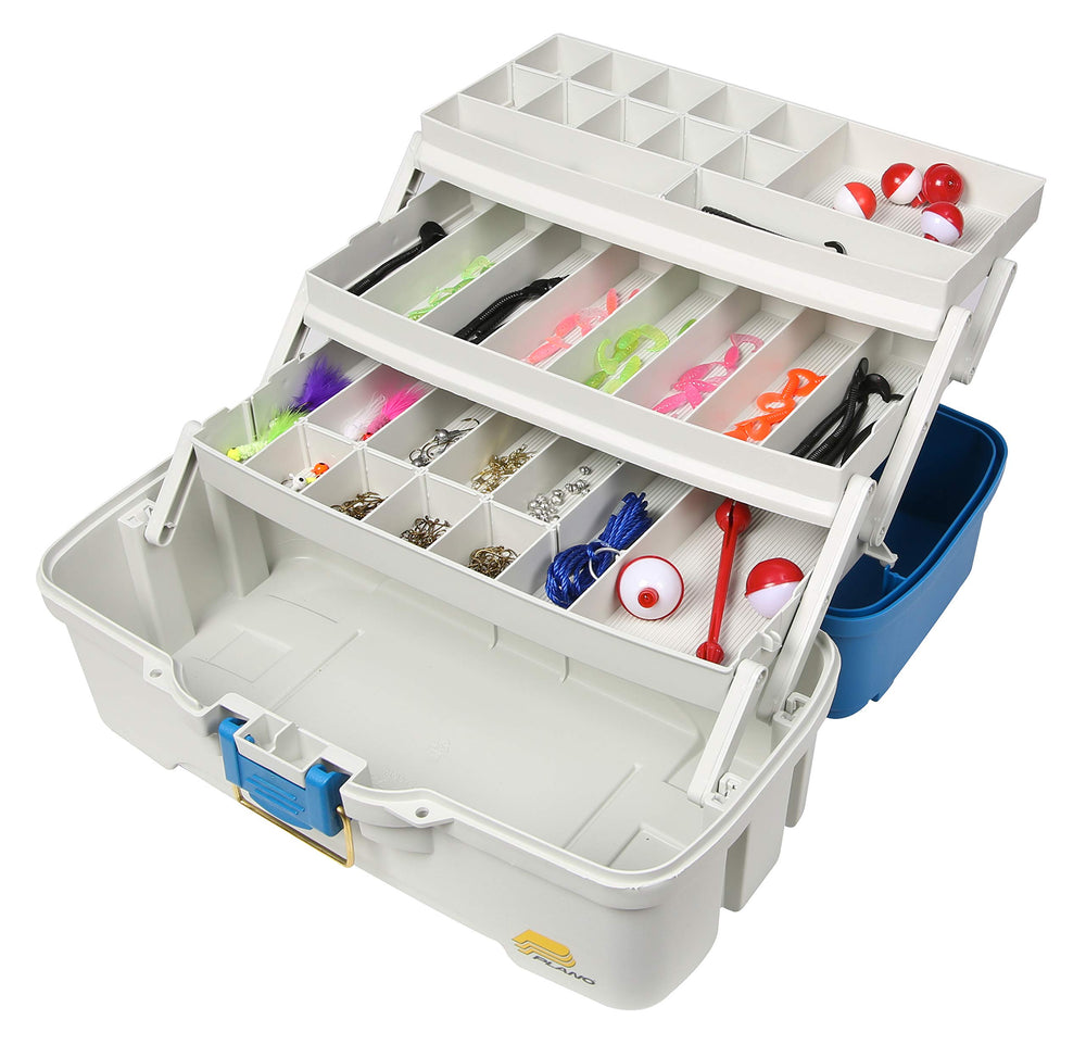 Plano Ready-Set-Fish 3-Tray Tackle Box with open cantilever tray for organized gear