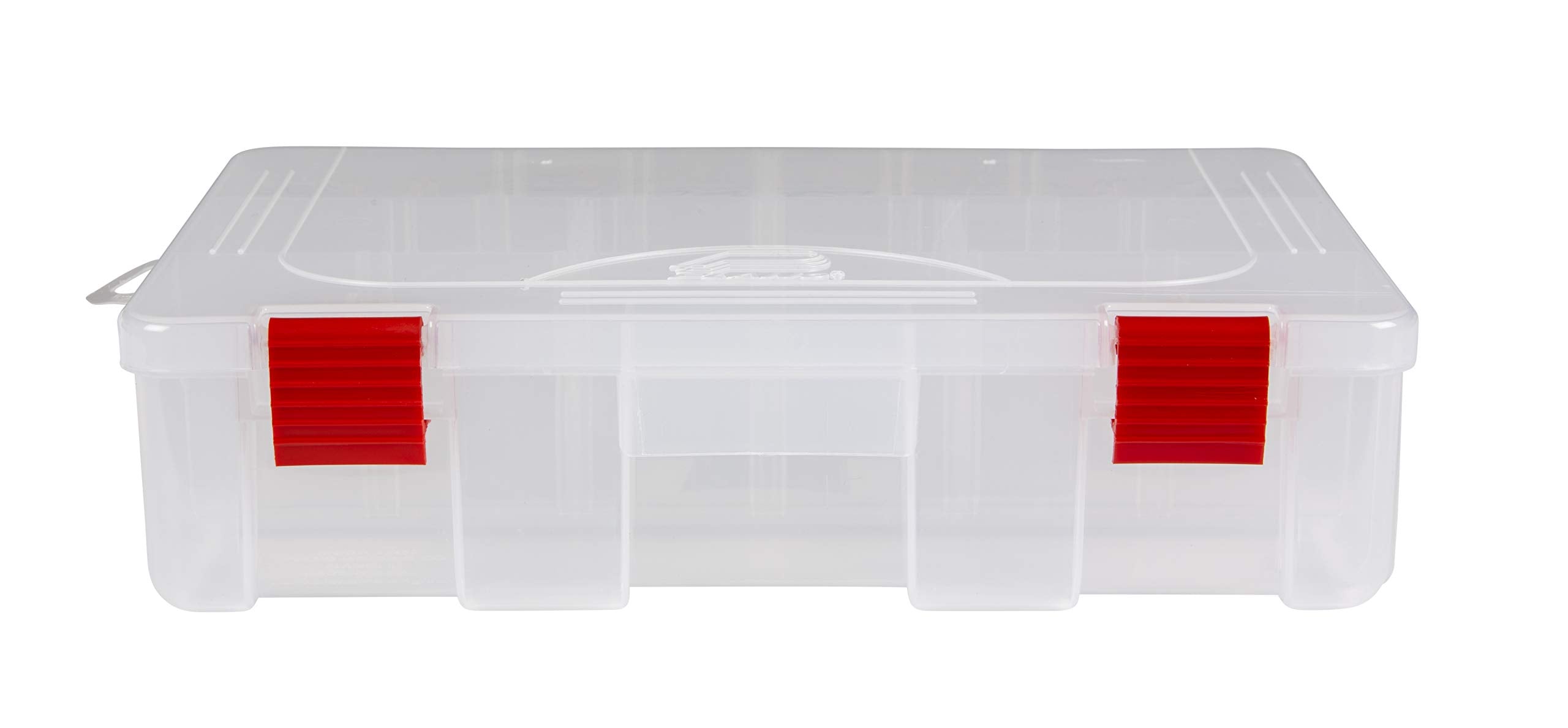 Plano Rustrictor 3600 Deep interior filled with lures showing organized storage