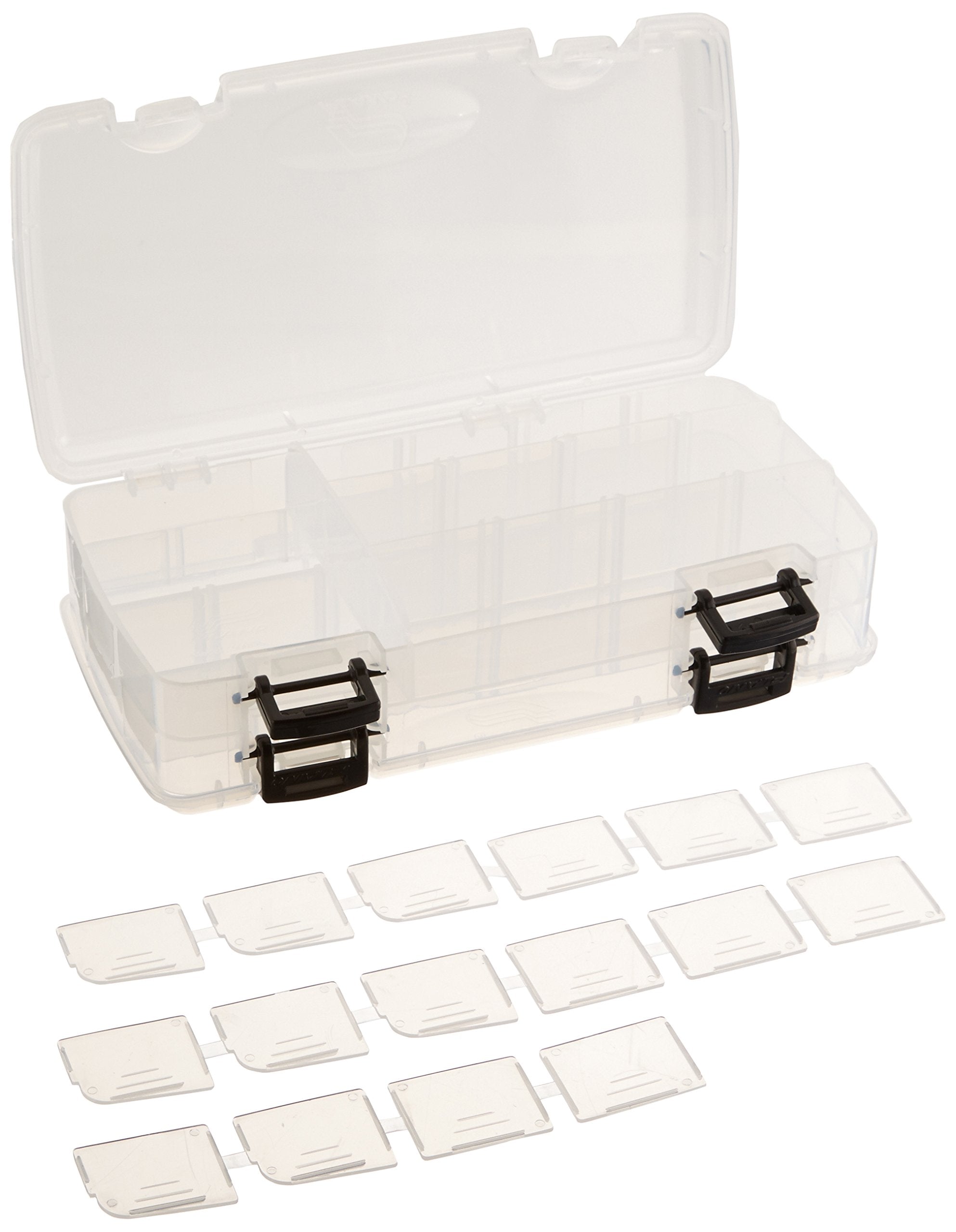 Plano Stowaway 3500-22 open compartments close-up for rapid organization.