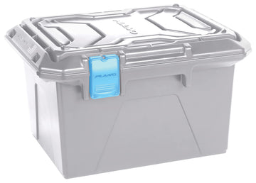 Plano Synergy HD Marine Box Gray Blue ABS latches front view