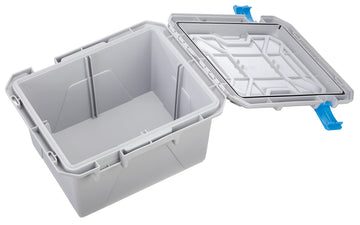 Plano Synergy HD Marine Box Gray Blue ABS latches side view