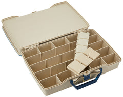 Plano Two Level Satchel brass latches provide sturdy closure during transport