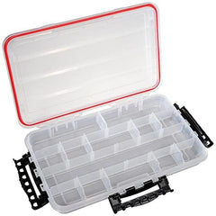 Plano 3700 storage box close-up of cam latches and seal for waterproof closure