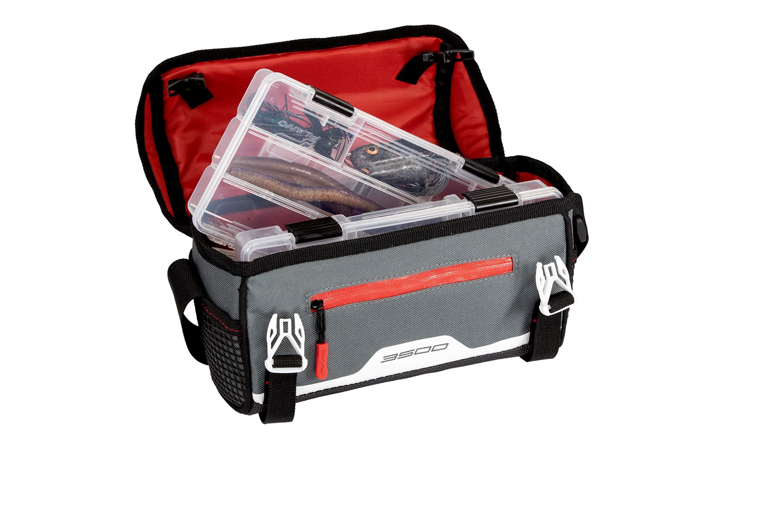 Top view showing zipperless opening and two Stowaway boxes