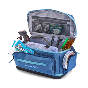 Rugged carry strap and hardware of the Plano Weekend Series bag