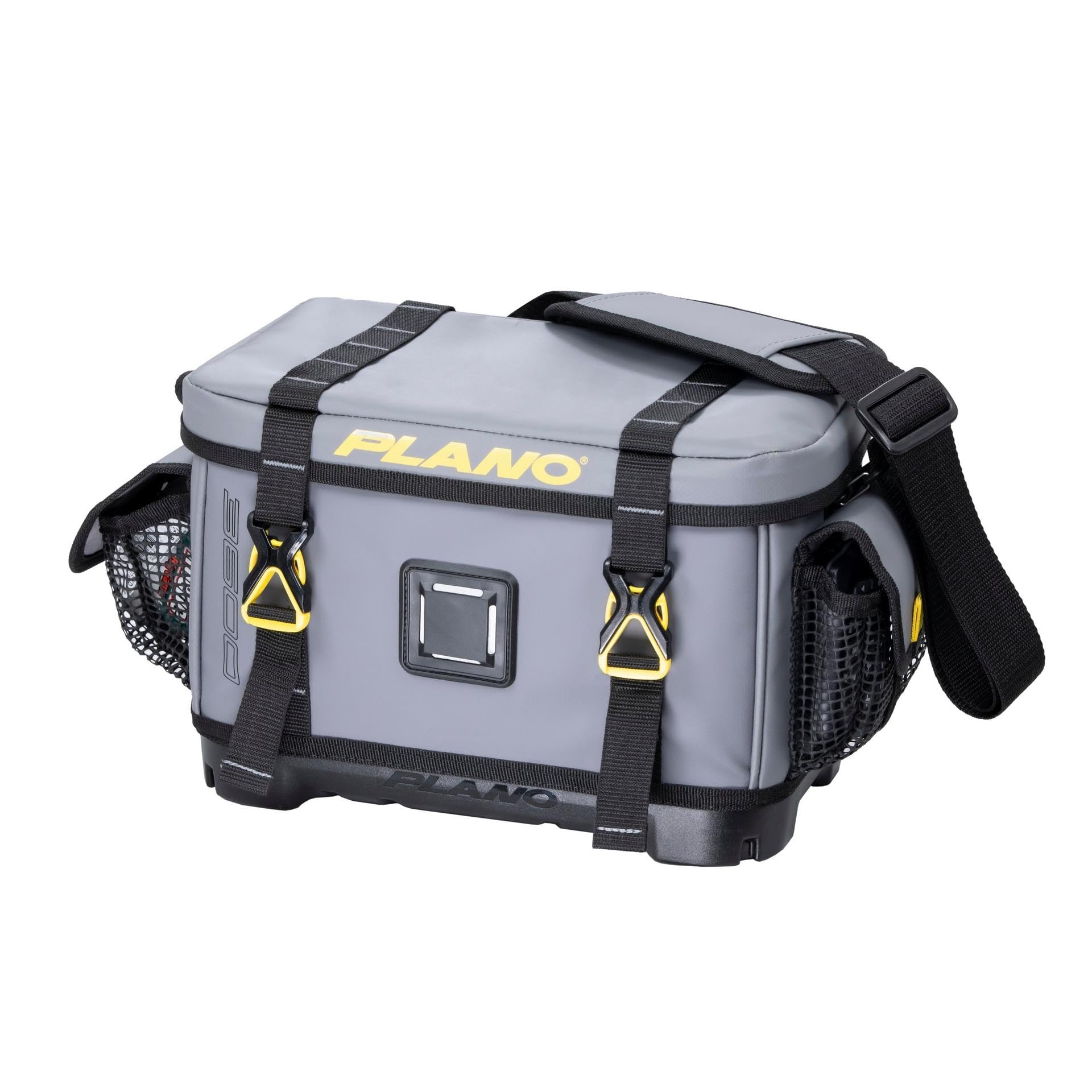 Plano Z-Series 3600 tackle bag showing waterproof base for stable deck storage