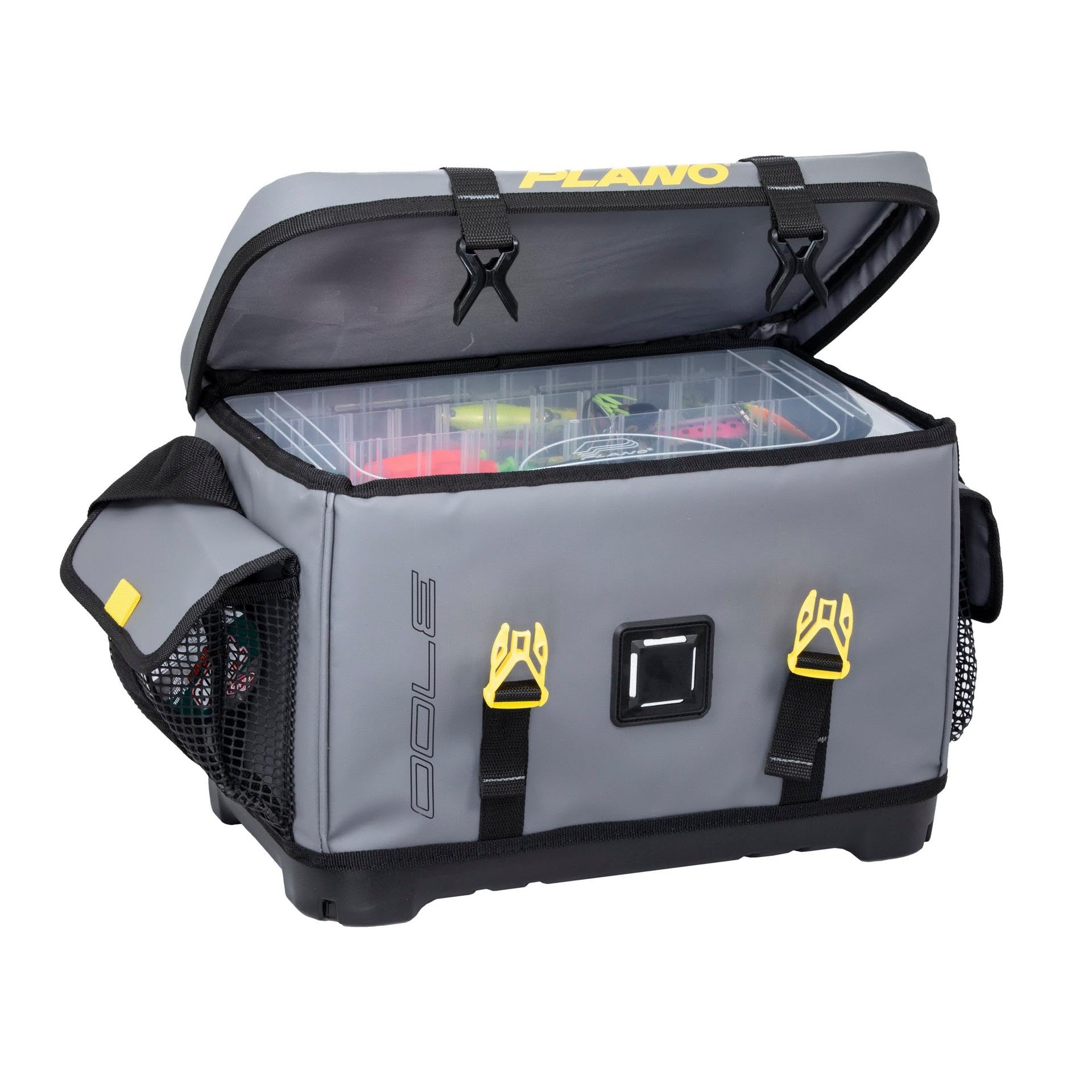 Plano Z-Series 3700 Tackle Bag base shows non-slip waterproof surface for steady on deck