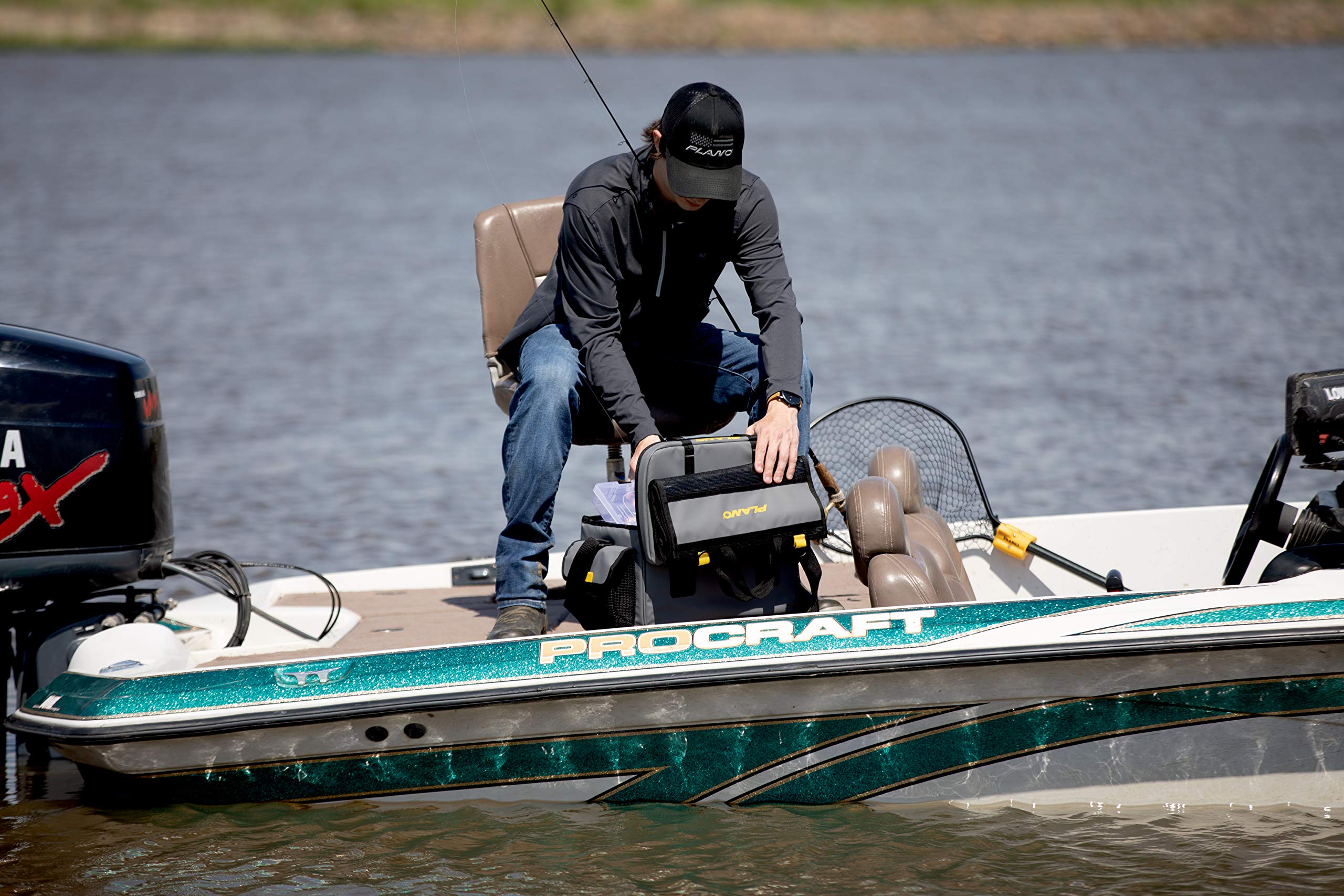 Plano Z-Series 3700 Tackle Bag side pocket with mesh drain for gear staying dry
