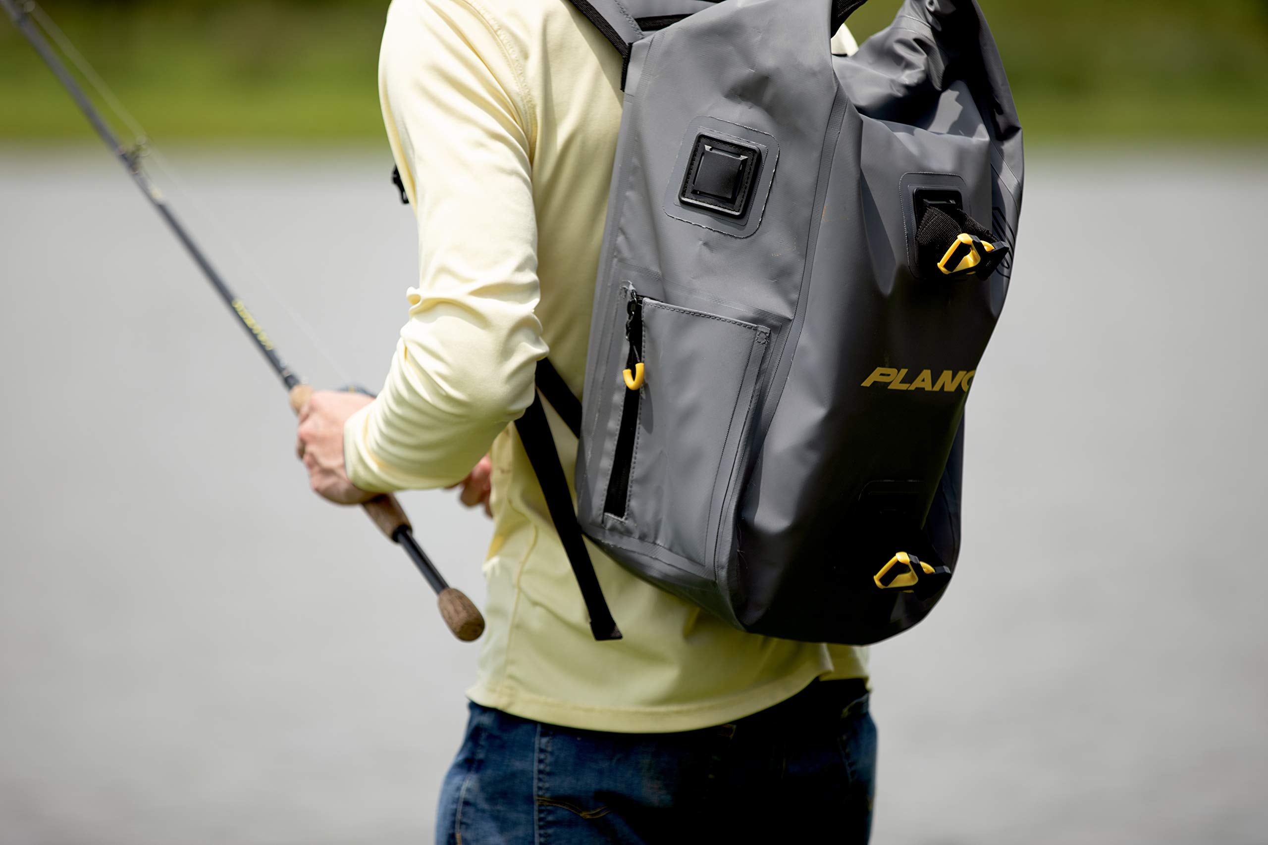 Plano Z-Series roll-top waterproof backpack padded straps for comfortable all-day carry.