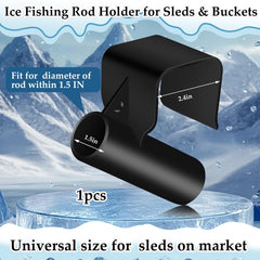 Close-up of rod holder clamp and insert size (2.3 inches clamp, 1.5 inch insert)
