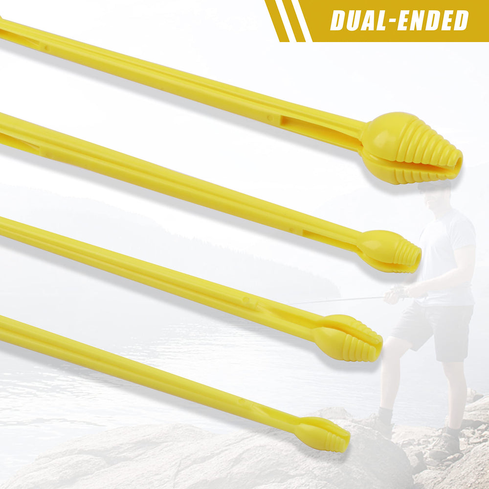 Hand holding dehooker for kayak and freshwater fishing