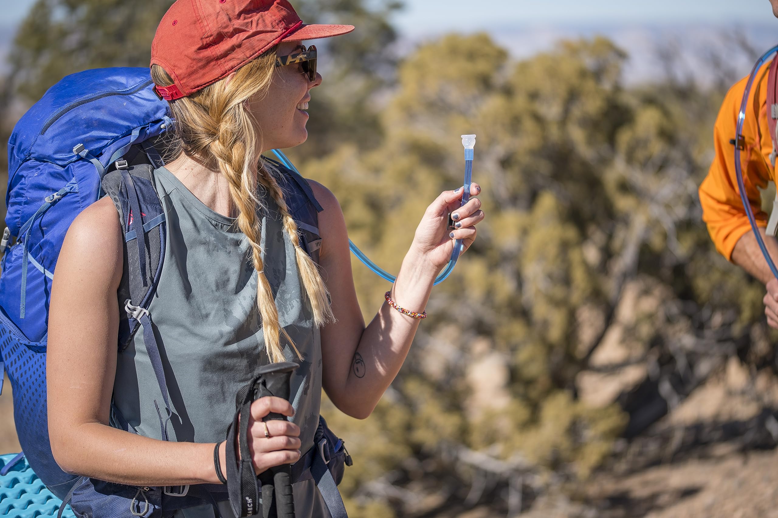 Platypus Hoser HyFLO bite valve provides higher flow for quicker sips.