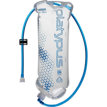 Platypus Hoser reservoir with hang loop for secure backpack carry.