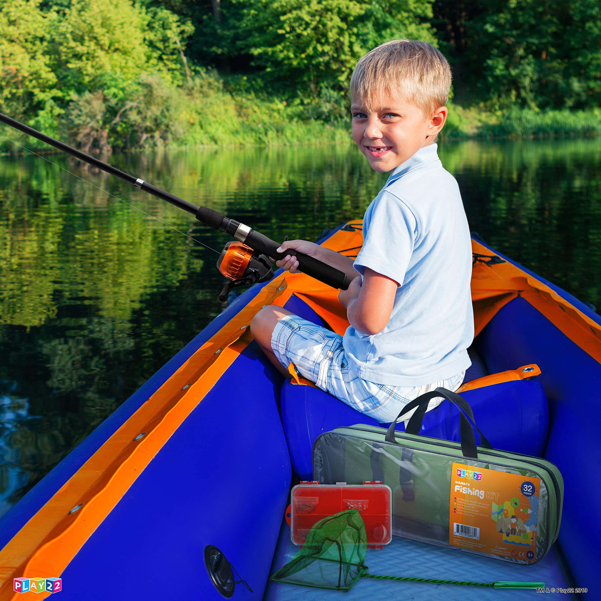 Minnow net and carry case included with Play22 fishing set