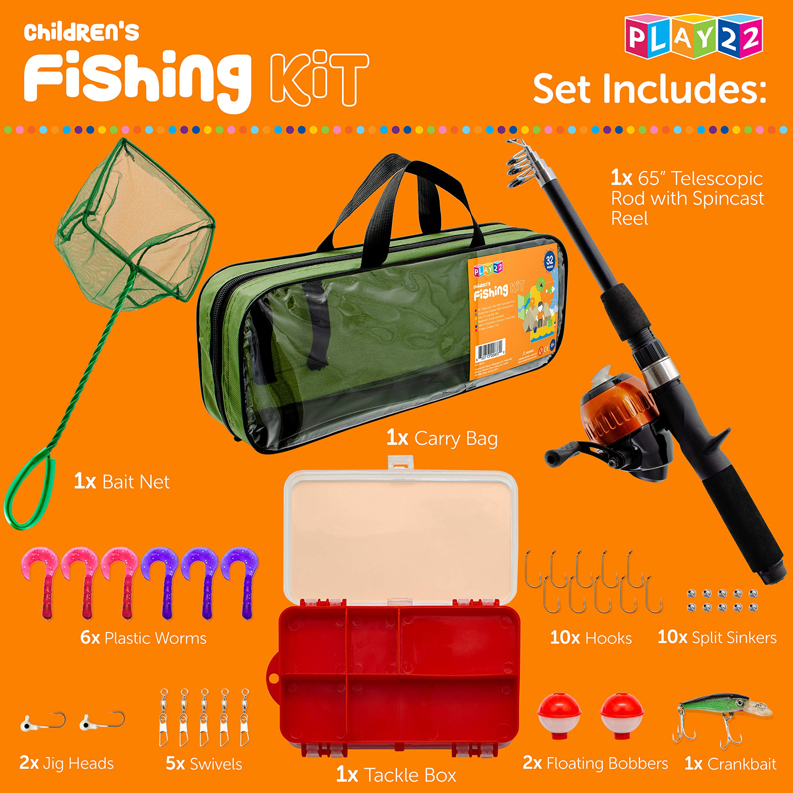 Lightweight child-friendly grip fishing rod for kids