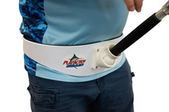 PlayAction B100XL snap-on belt around hips for fast, secure fishing setup.