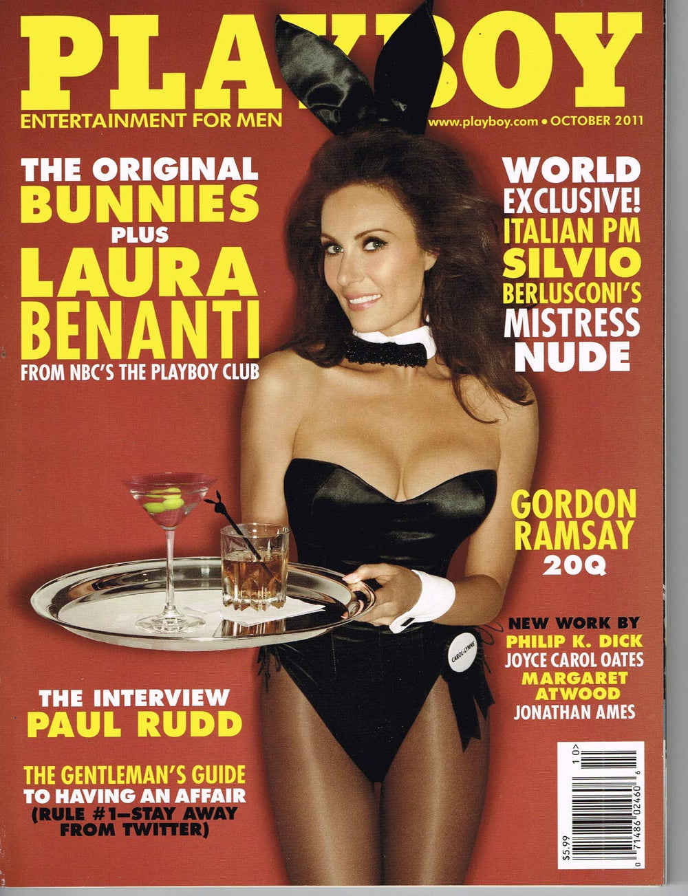 Playboy Magazine Laura Benanti October 2011 cover—collectible edition for fans and collectors.