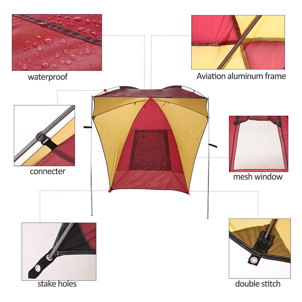 PlayDo sand bag anchors keep the tent stable against wind