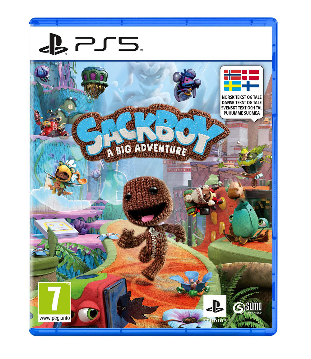PlayStation Sackboy Big Adventure Nordic cover showing vibrant character art for immersive play