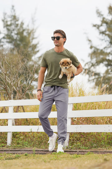 PLEPAN men's cargo joggers front pockets reinforced for secure items during workouts