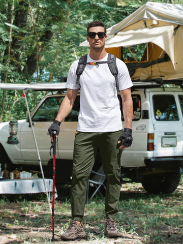 PLEPAN outdoor lifestyle shot suggests versatile wear for hiking and casual commutes.