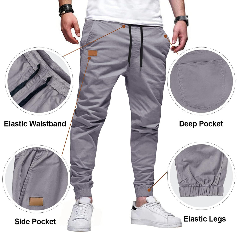 PLEPAN men's cargo joggers pocket reinforcement ensures keys and phone stay in place