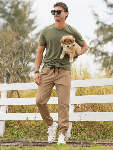 PLEPAN Mens Cargo Joggers reinforced front pocket secures essentials