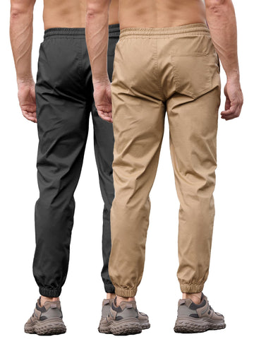 PLEPAN men's casual cargo joggers waist drawstring close-up for adjustable comfort