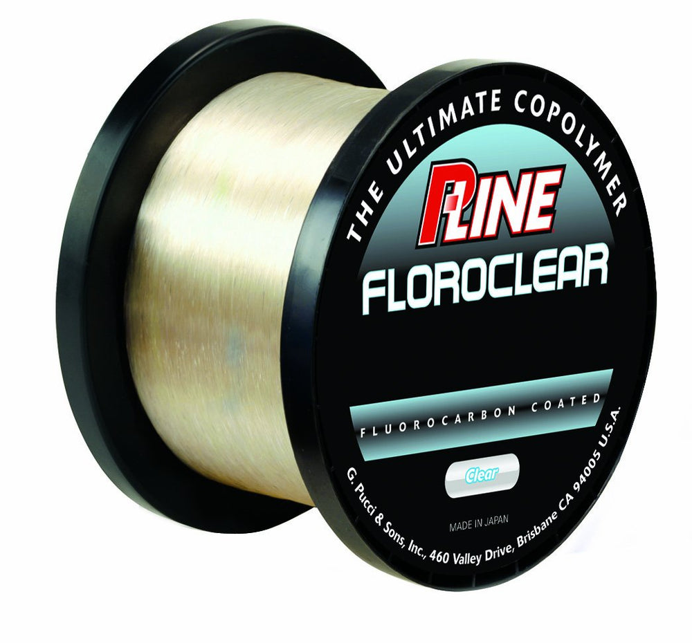 P-Line Floroclear fluorocarbon-coated copolymer spool in clear enhances stealth and casting performance.