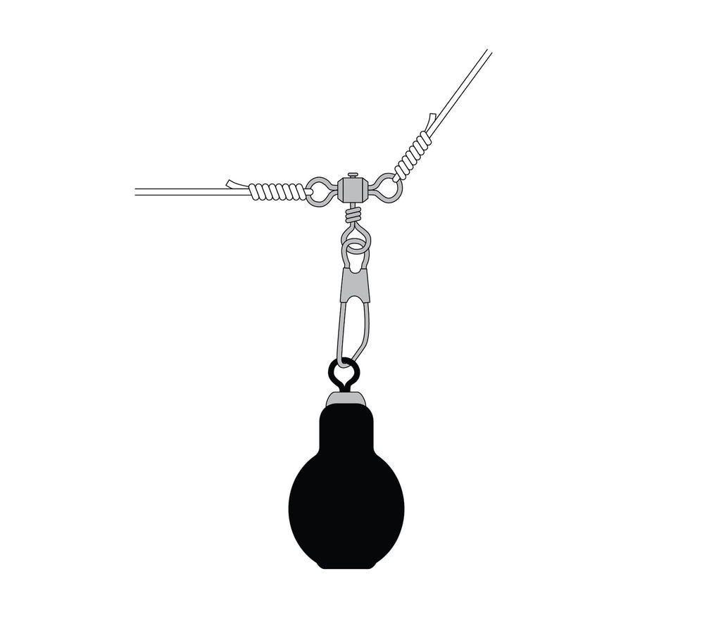 P-Line Draggin Ball with 360-degree swivel preventing line tangles