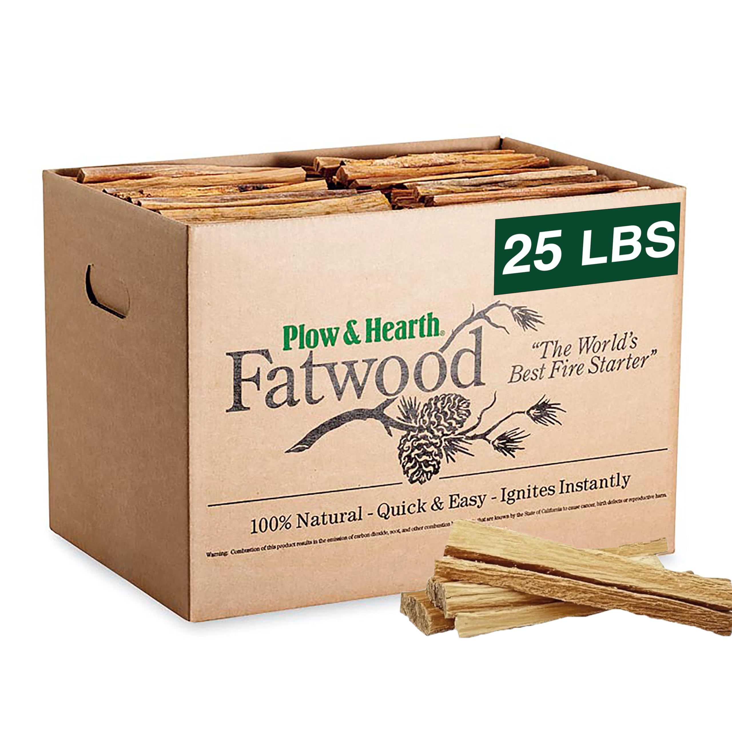 Plow & Hearth Fatwood 8-inch fire starter sticks ignite quickly for easy flames