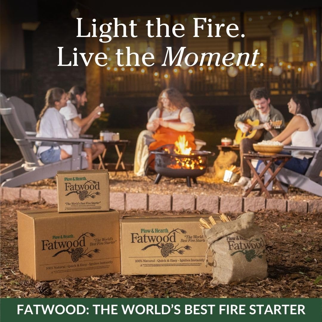 Fatwood naturally resin-rich bundle from Plow & Hearth fuels indoor and outdoor fires