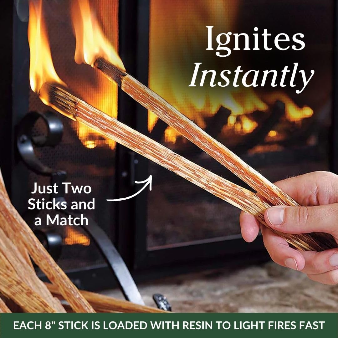 Pre-split 8-inch Fatwood sticks from Plow & Hearth for reliable lighting