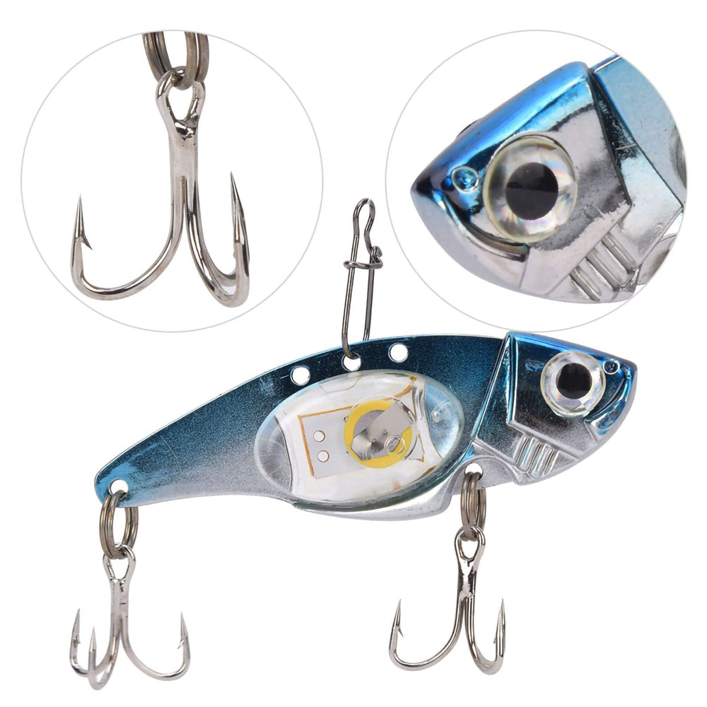Plplaaoo two-pack ready-to-use fishing lure lights with treble hooks