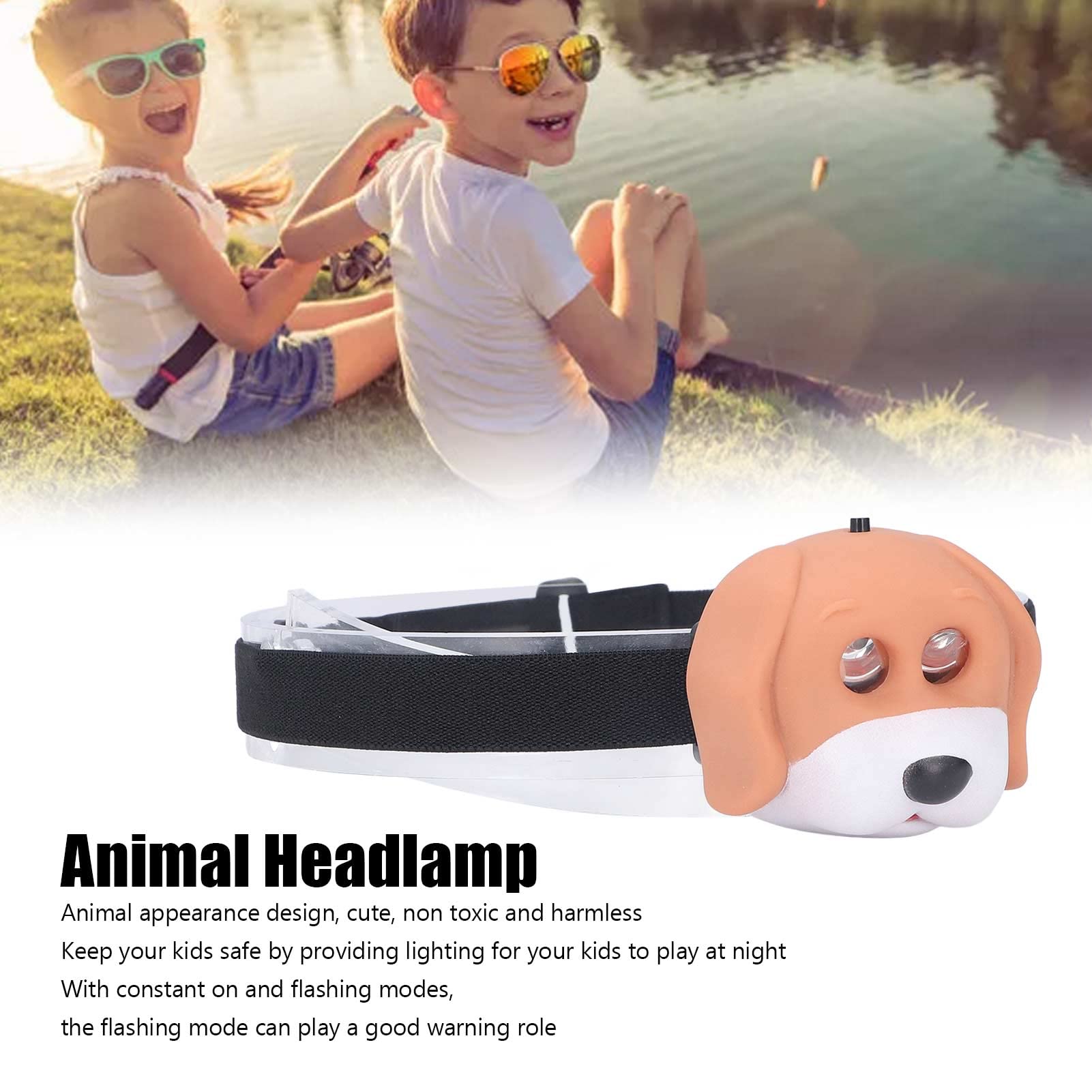 plplaaoo animal headlamp worn by kids for safe outdoor play