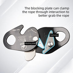 plplaaoo rope grab block plate closeup showing smooth rope interaction.