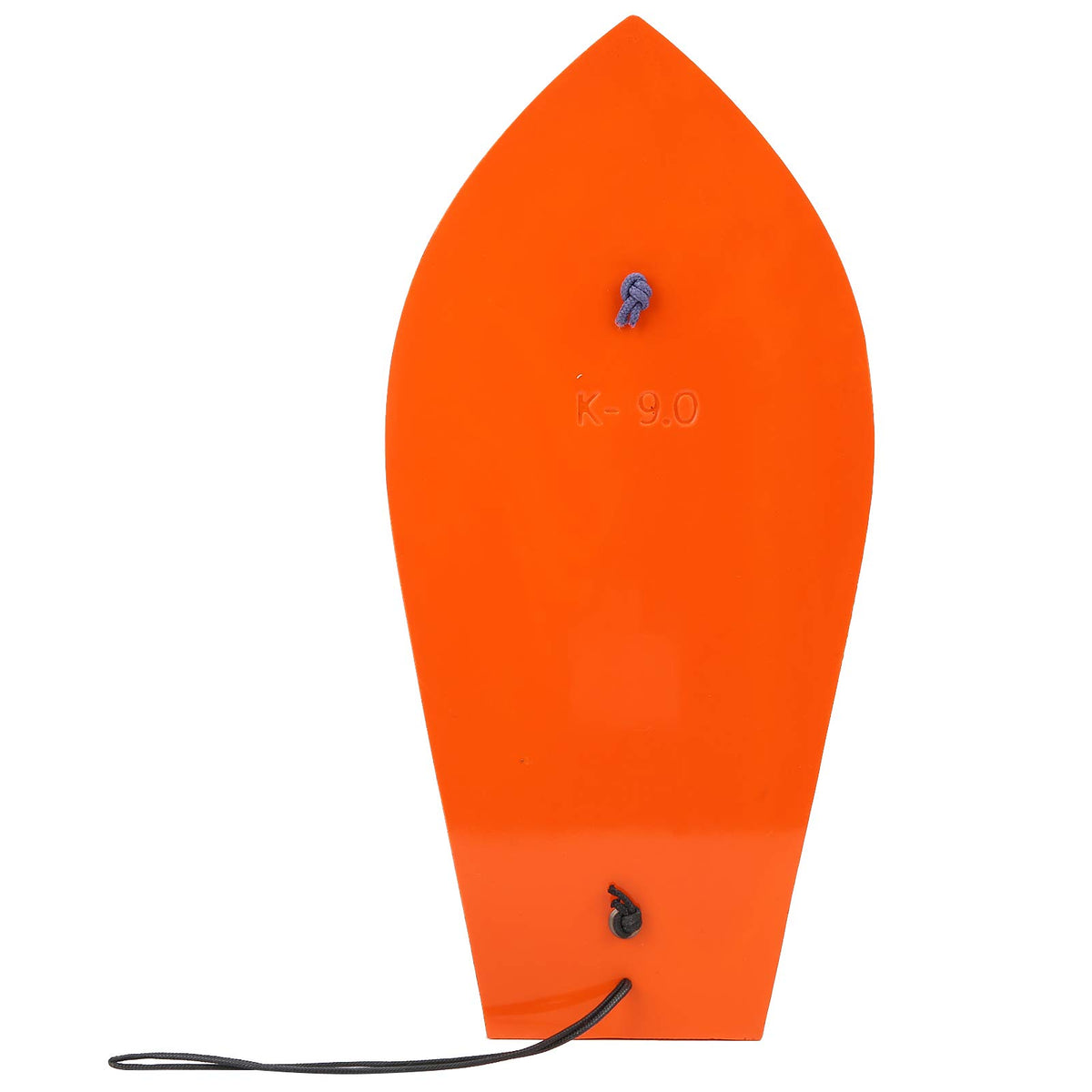 Plplaaoo trolling board dive board in orange with blue wire for visibility while deep-sea trolling.