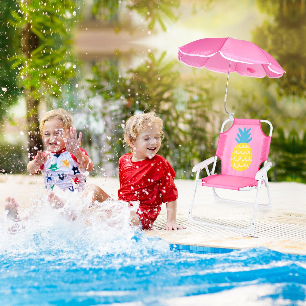 PLULON kids chair umbrella removable feature enables indoor and outdoor versatility.